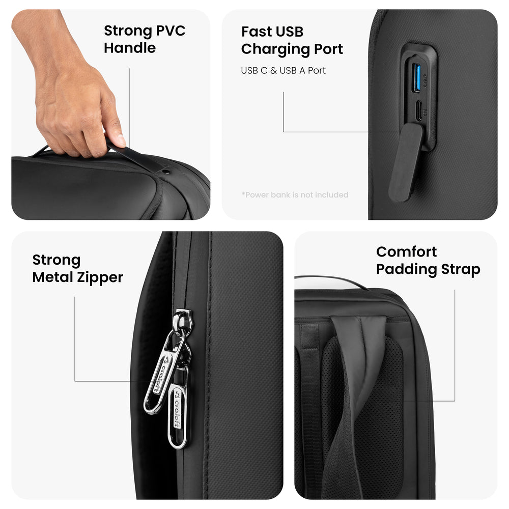 The Orbit Laptop Backpack 26L – Charging Ports, Specious, All-Weather – Craloft